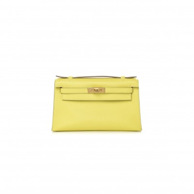 HERMÈS SWIFT KELLY POCHETTE CLUTCH YELLOW (22*14*7cm) 